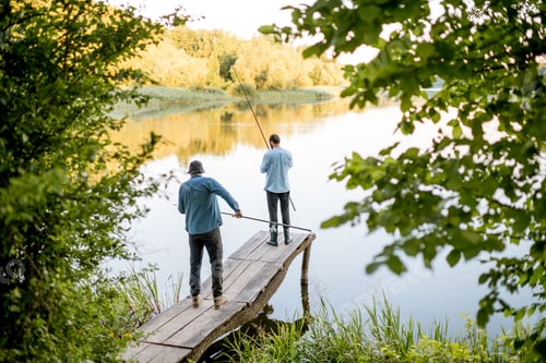 Preview: Men fishing on the lake