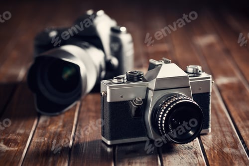 Preview: retro and dslr camera