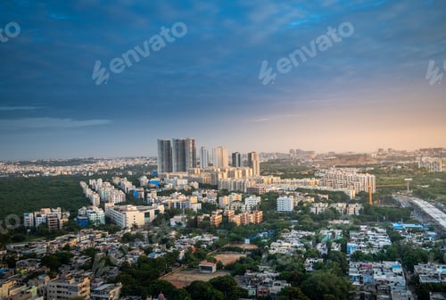 Preview: Hyderabad city buildings and skyline in India