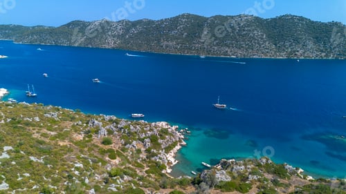 Preview: Aerial view with drone. Kalekoy - Simena - Kekova - Turkey.