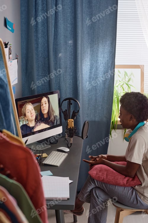 Preview: Woman Chatting Via Video Call at Home