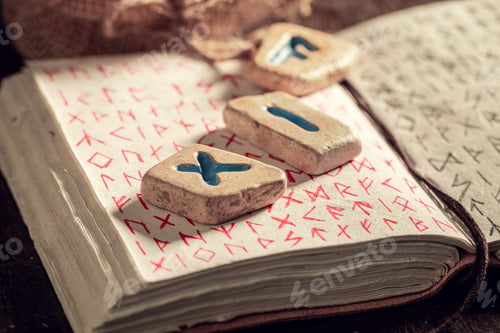 Preview: Extraordinary runic stones made of ancient language and old book