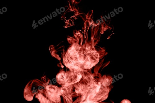 Preview: Abstract Red Smoke Plume Against a Dark Background