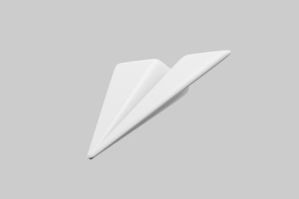 Preview: White paper airplane, minimalist design
