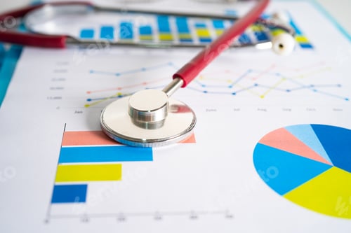 Preview: Stethoscope on charts and graphs paper, Finance, Account, Statistics, Investment, Analytic research