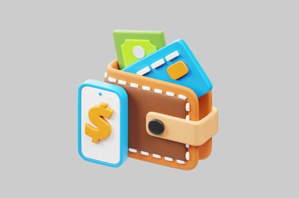 Preview: Wallet and smartphone cartoon style