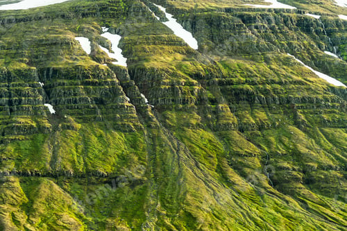 Preview: Surface of weathered Icelandic mountain terrain on summer in Iceland