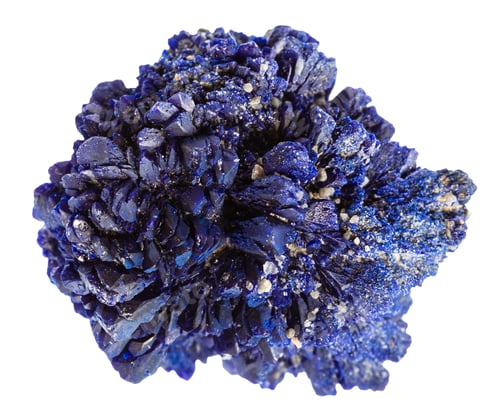 Preview: unpolished azurite mineral isolated on white