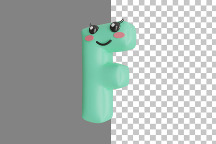 Preview: Cute Letter F 3D Icon