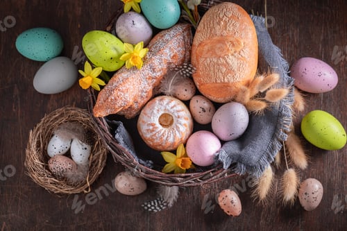 Preview: Stylish Easter basket as food of blessing food.