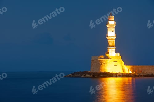 Preview: The lighthouse of Chania at night