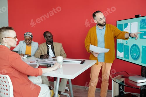 Preview: Black Businessman Presenting Ideas During Office Meeting