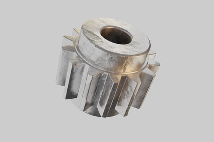 Preview: Weathered metallic gear with zigzag teeth
