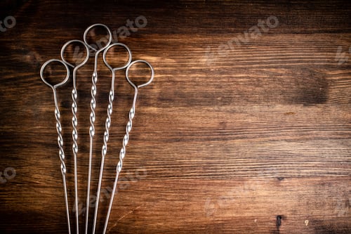 Preview: Skewers for kebab on the table.