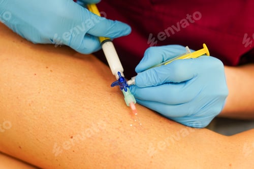 Preview: Removal of varicose veins on the legs. Doctor doing sclerotherapy