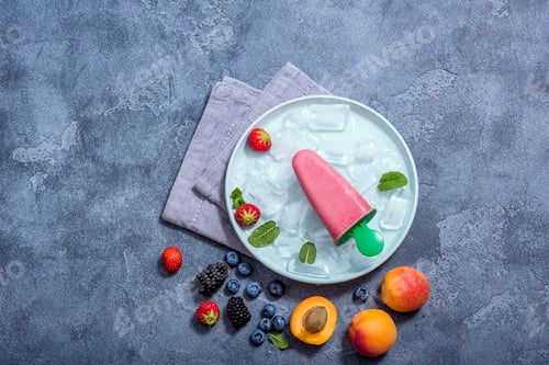 Preview: Popsicle Ice Cream with Berries