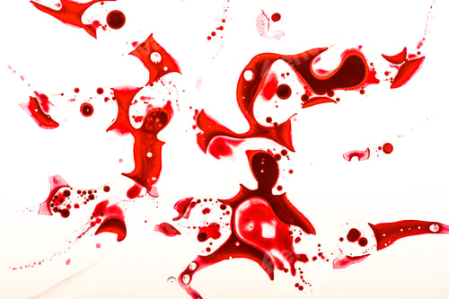 Preview: Top view of blood stains on white surface
