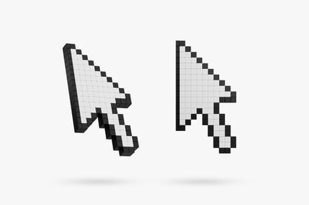 Aperçu: Modèle 3D de curseur de souris à flèche pixélisé pour Element 3D et Cinema 4D