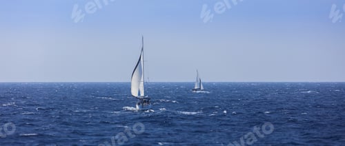 Preview: Sailing boat in blue sea