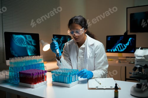 Preview: Scientist performing DNA research in laboratory