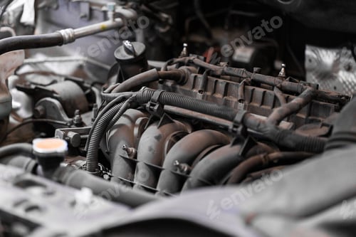 Preview: car engine close up