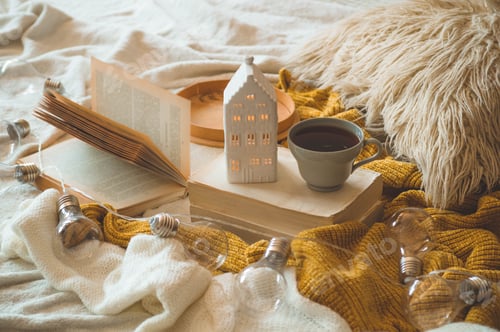 Preview: Still life details in home interior of living room