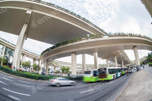 Preview: city overpasses , fisheye view