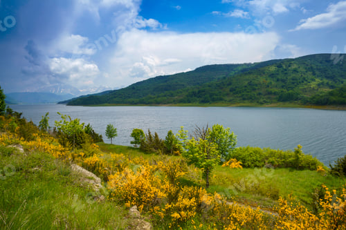Preview: Lake of Campotosto, L Aquila province, Abruzzo at springtime