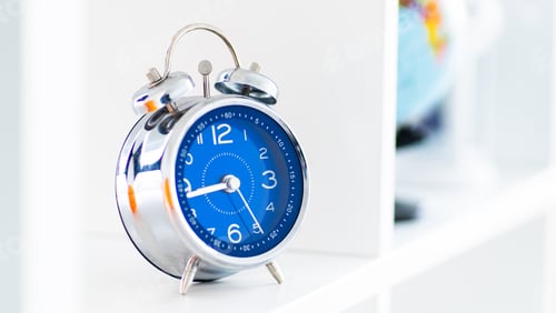 Preview: Analog alarm clock with blue face