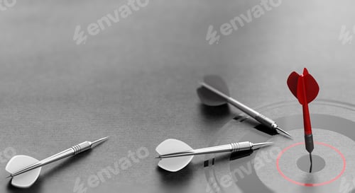 Preview: Successful Business Concept, Red Dart Reaching Center of a Target.