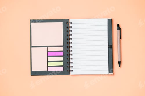 Preview: Spiral notebook on a orange background
