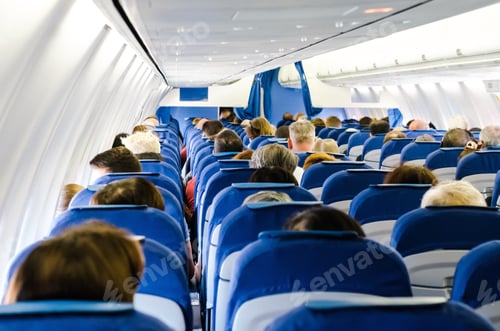 Preview: Inside a plane heading from London to Amsterdam.