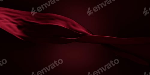 Preview: Red silk scarf flow in front of black background.