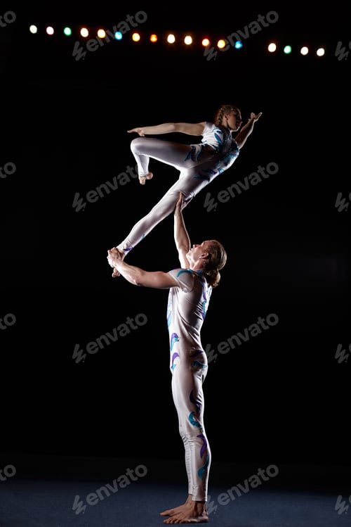 Vista previa: Circus artists perform different tricks