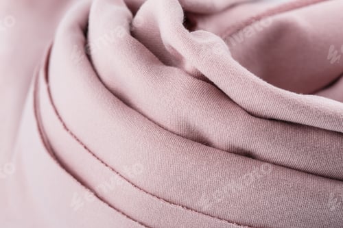 Preview: Pink Cotton Textile - Close Up Of Fabric Texture. Cotton Fabric Texture. Top View Of Cloth Textile