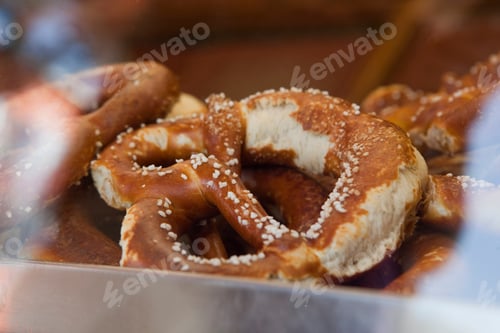 Preview: Close up of salted pretzel