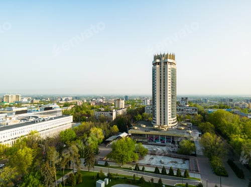 Preview: Aerial view of Kazakhstan hotel in Almaty city
