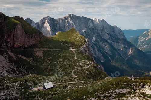 Preview: Beautiful shot of Mangart Saddle, Triglav National Park, Slovenia