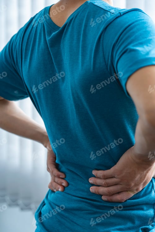 Preview: Physician consulting patients about back pain problems ,office syndrome problems, physiotherapy diag