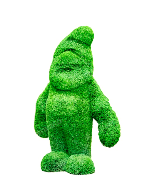Preview: Garden Gnome sculpture made of bush or artificial grass, Shaped topiaries, Landscape gardening