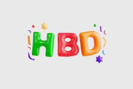 Preview: HBD Balloons Letter Decoration