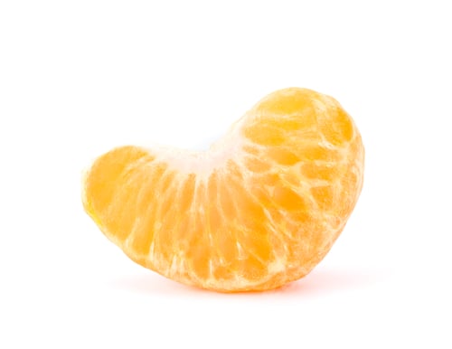 Preview: Ripe tangerines with leaves isolated on white background