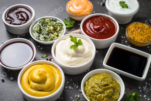 Preview: Sauce set assortment - mayonnaise, mustard, ketchup and others