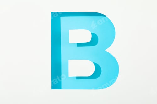Preview: Color letter B on white background, space for text