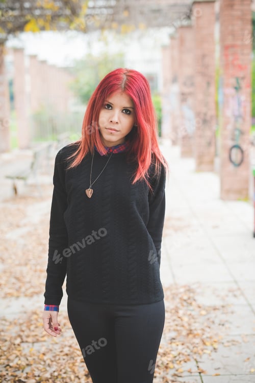 Preview: young beautiful red hair venezuelan woman lifestyle