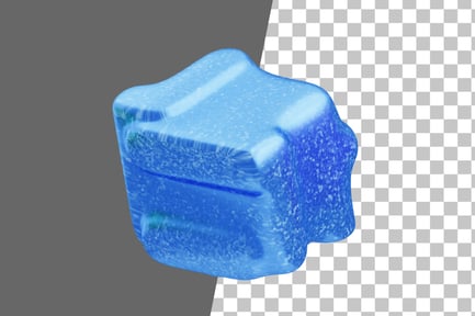 Preview: Glitter Abstract Blue Stepped Pyramid 3D Icon