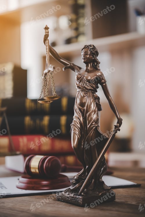 Preview: Lady justice,Law theme, mallet of the judge, law enforcement officers