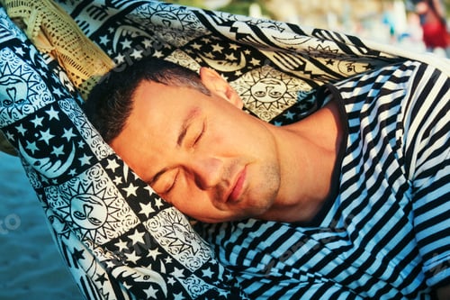 Preview: Man relaxing at the beach