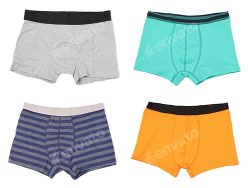 Preview: Different men's underwear isolated on white, set