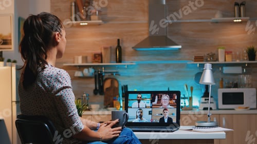 Preview: Woman sleeping during video conference